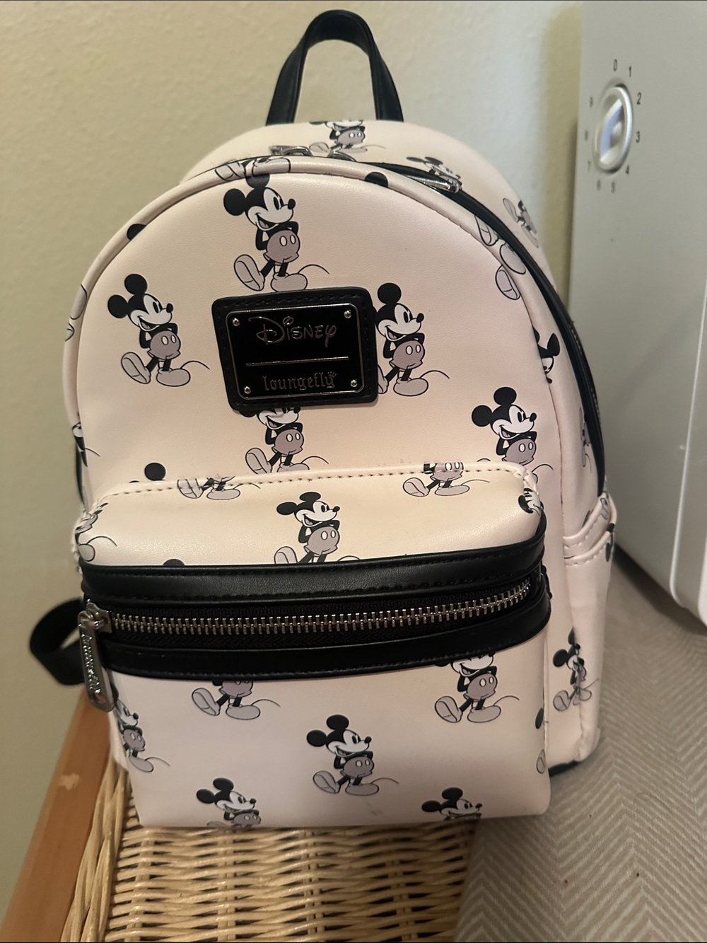 Loungefly Pink Mickey Mouse Mini Backpack with Black Trim